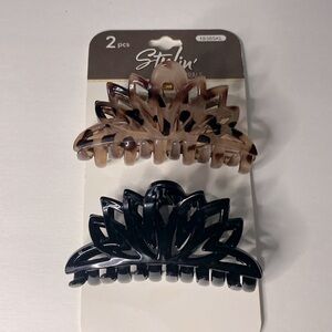 Two-Piece Natural Hair Clamps - Black & Brown